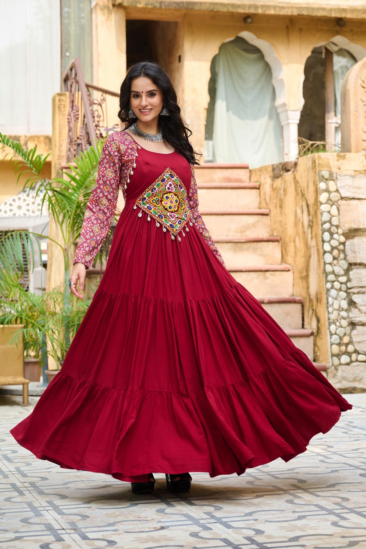 Kutchi Embroidery Rayon Dress