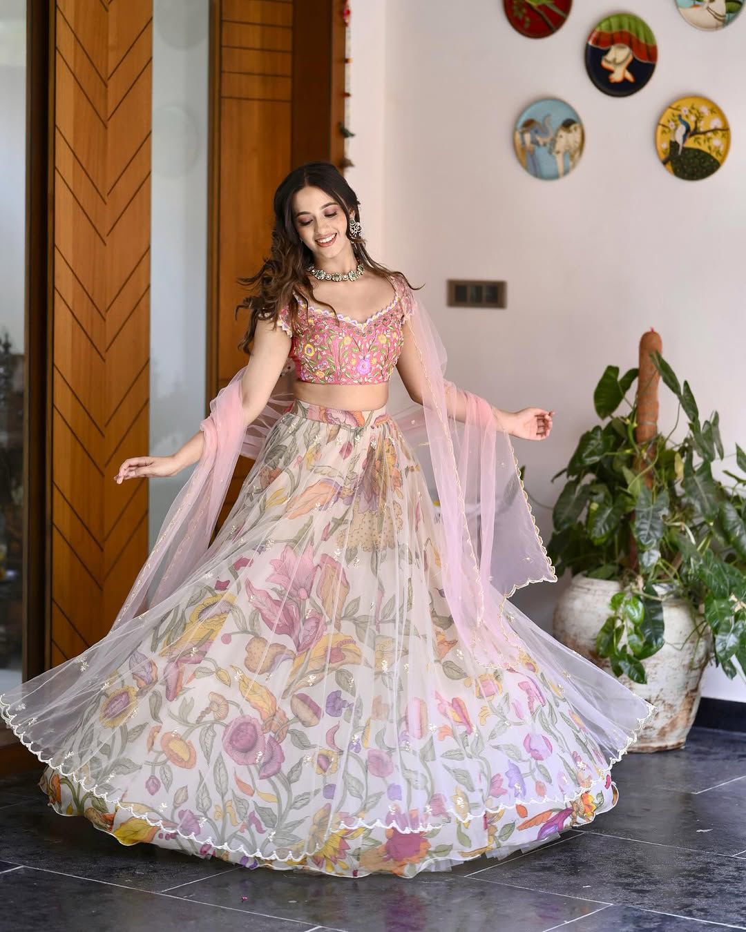 Chinon Silk Lehenga