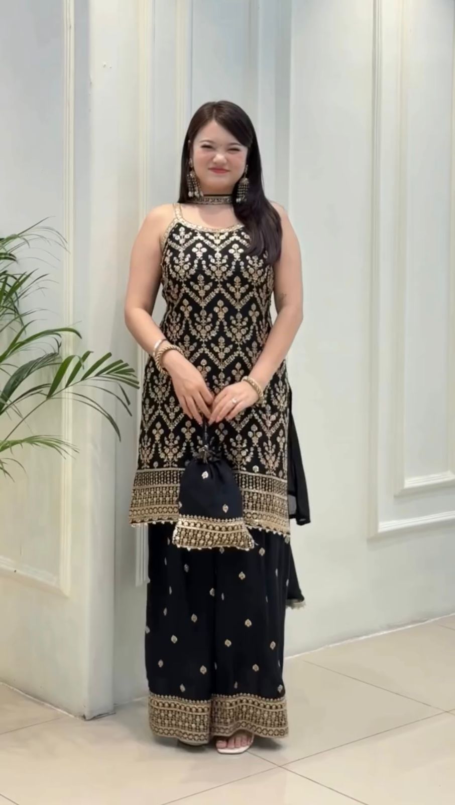"Black Embroidered Set"