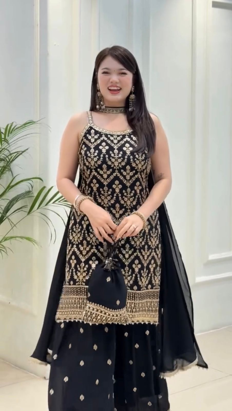 "Black Embroidered Set"