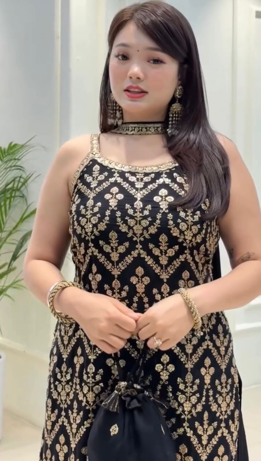"Black Embroidered Set"