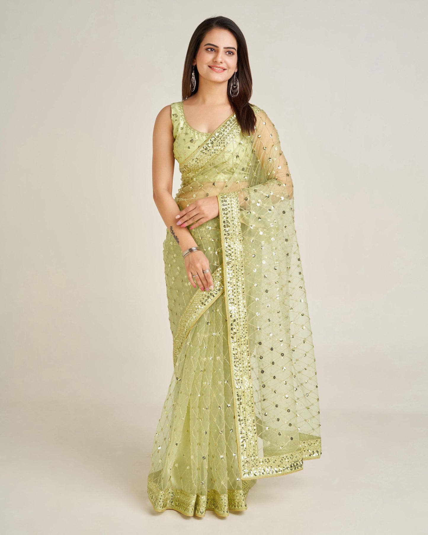 Green Glam Saree