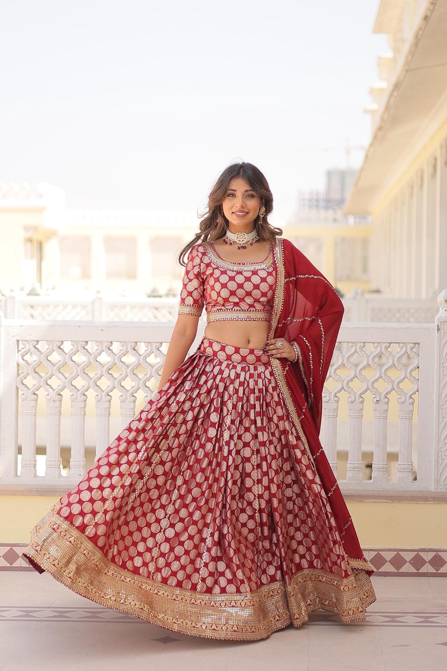 Red Jacquard Glow