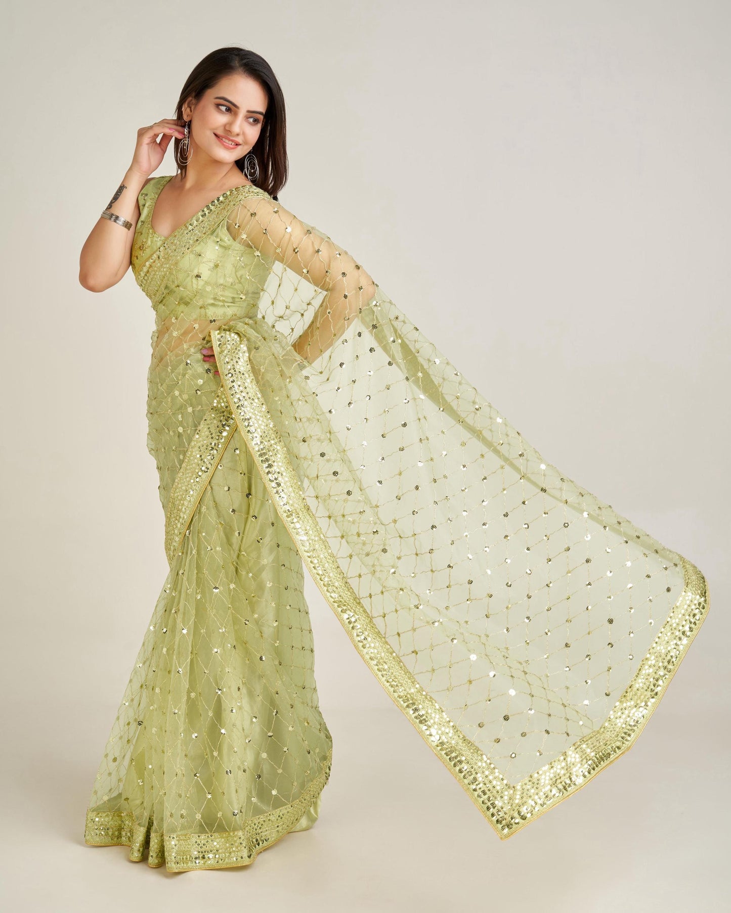 Green Glam Saree