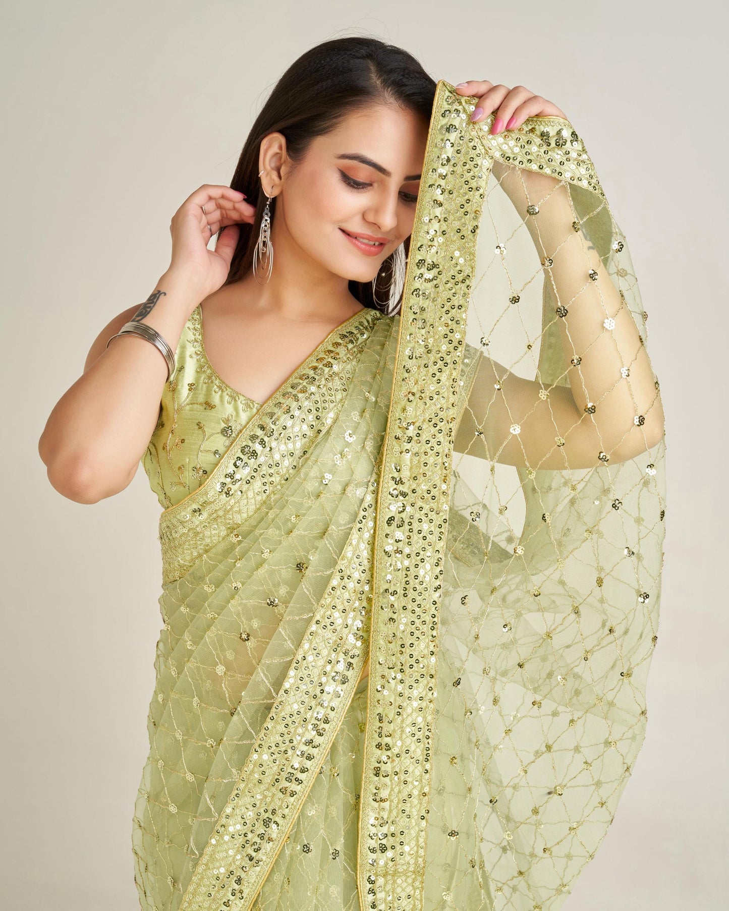 Green Glam Saree