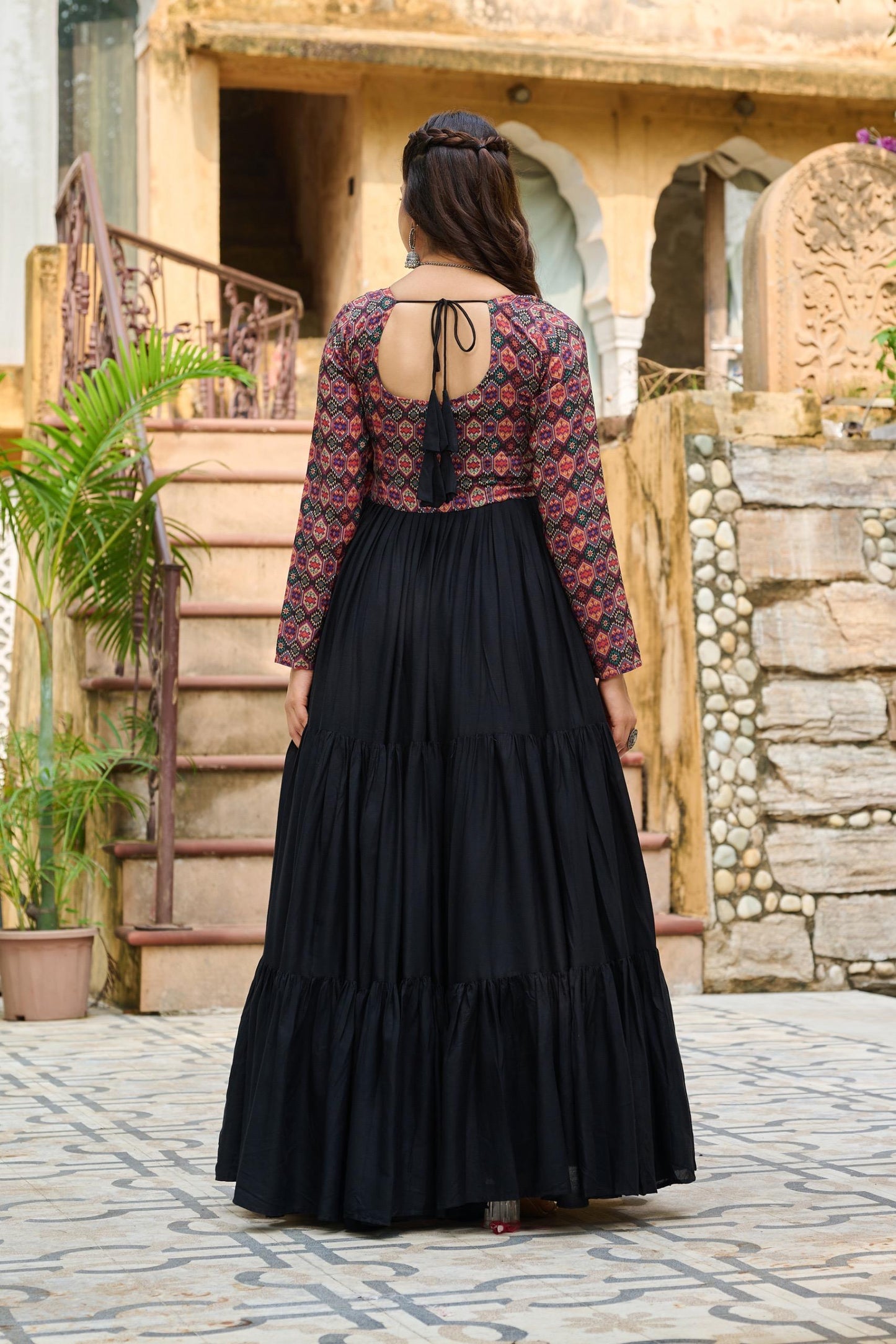 Kutchi Embroidery Frill Gown