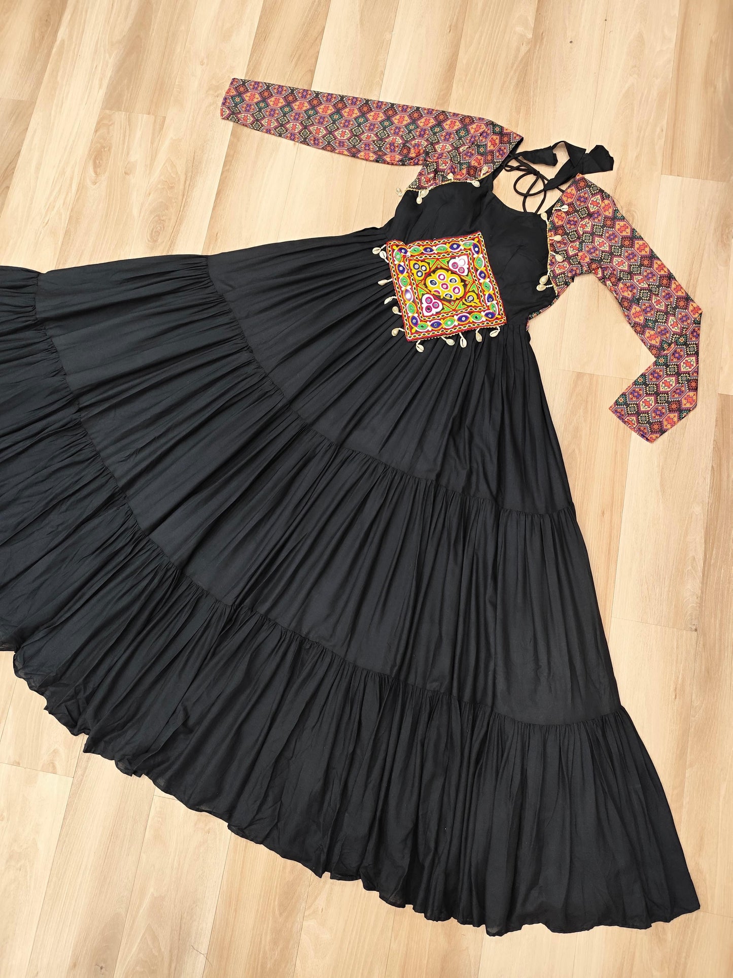 Kutchi Embroidery Frill Gown