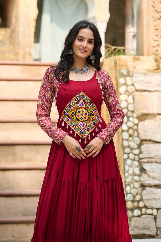 Kutchi Embroidery Rayon Dress