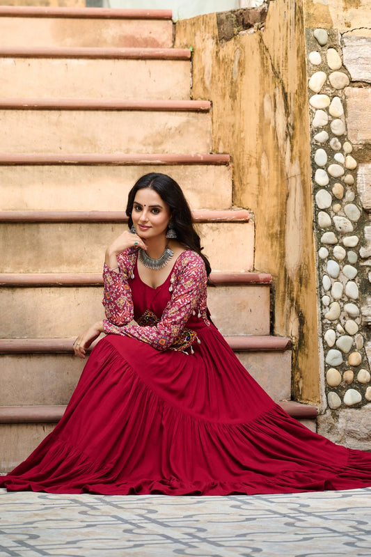 Kutchi Embroidery Rayon Dress