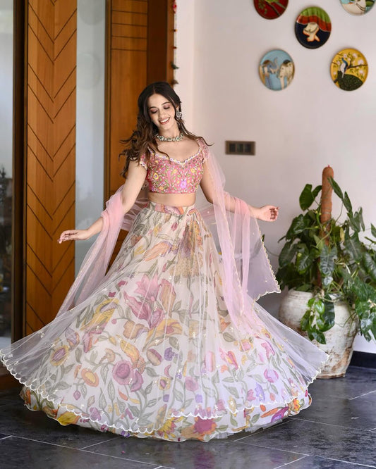 Chinon Silk Lehenga