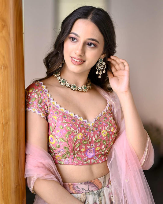 Chinon Silk Lehenga