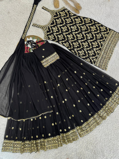 "Black Embroidered Set"