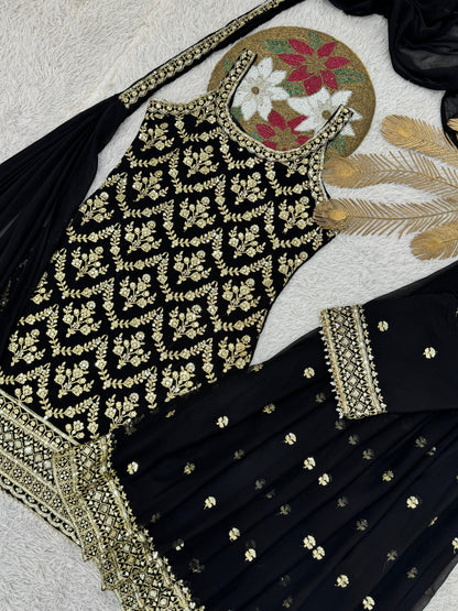 "Black Embroidered Set"