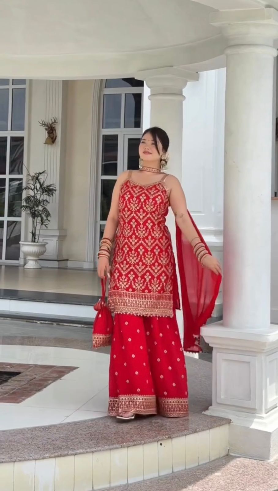 "Red Embroidered Set