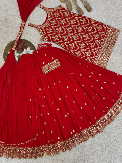 "Red Embroidered Set