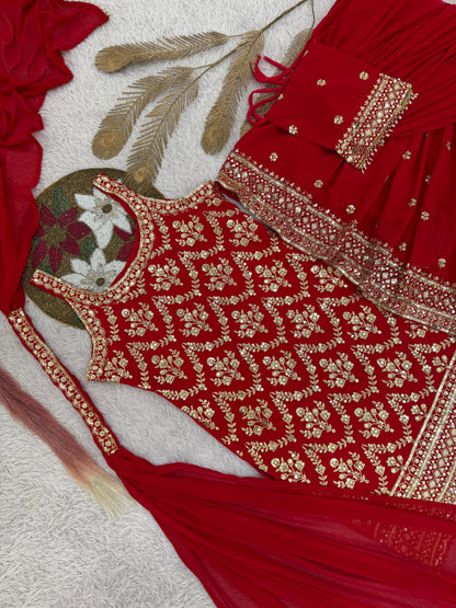 "Red Embroidered Set
