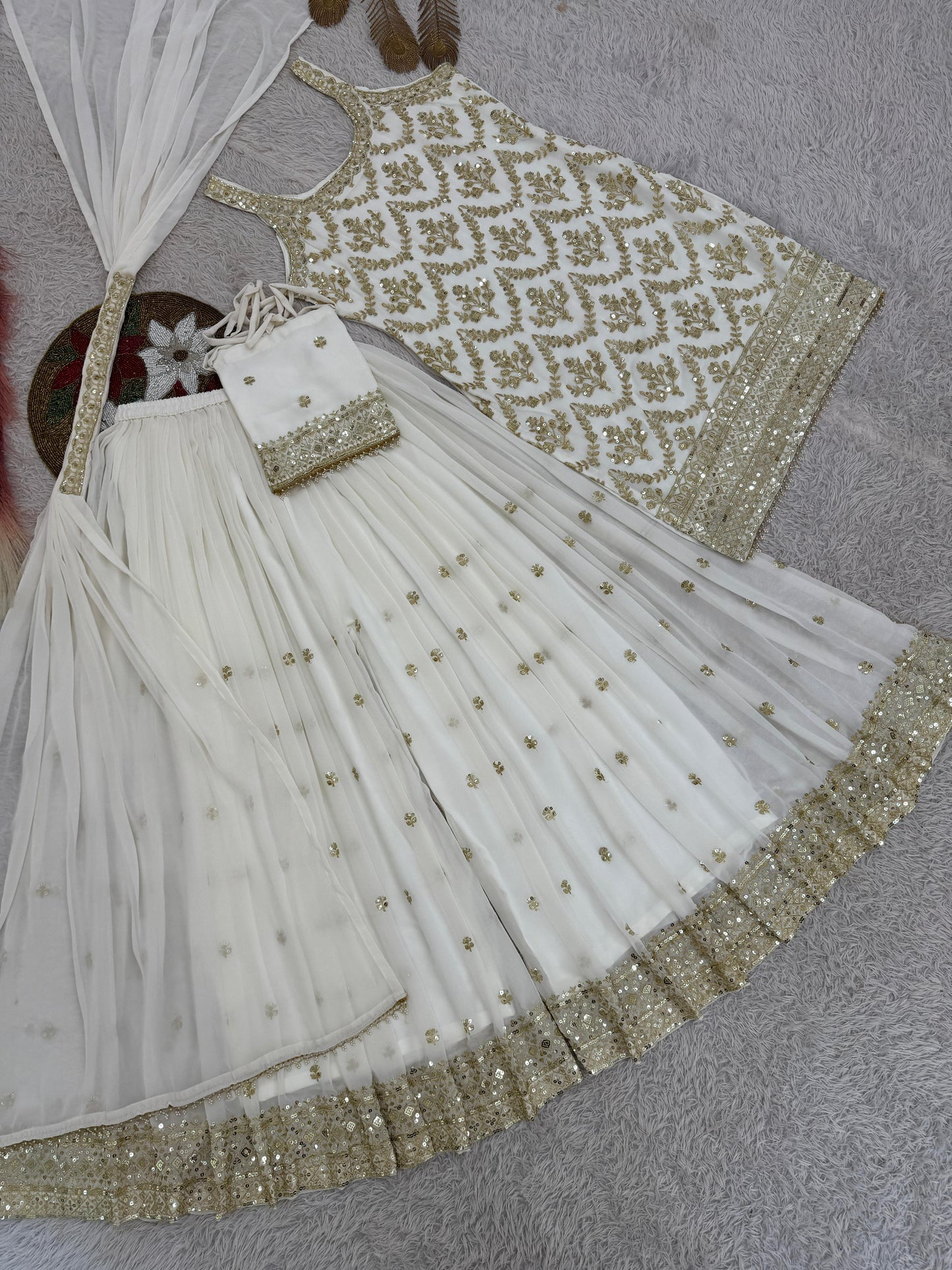 White Embroidered Set" ✅