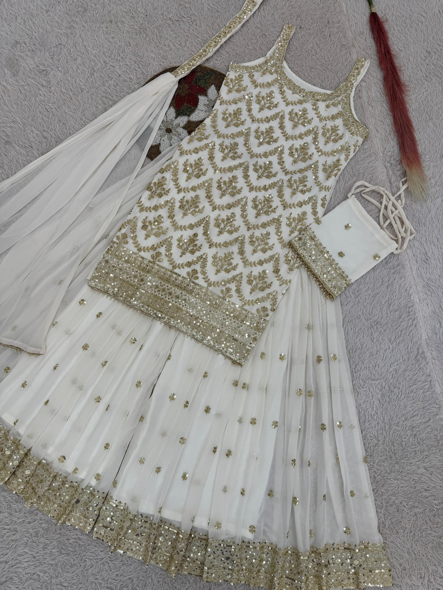 White Embroidered Set" ✅
