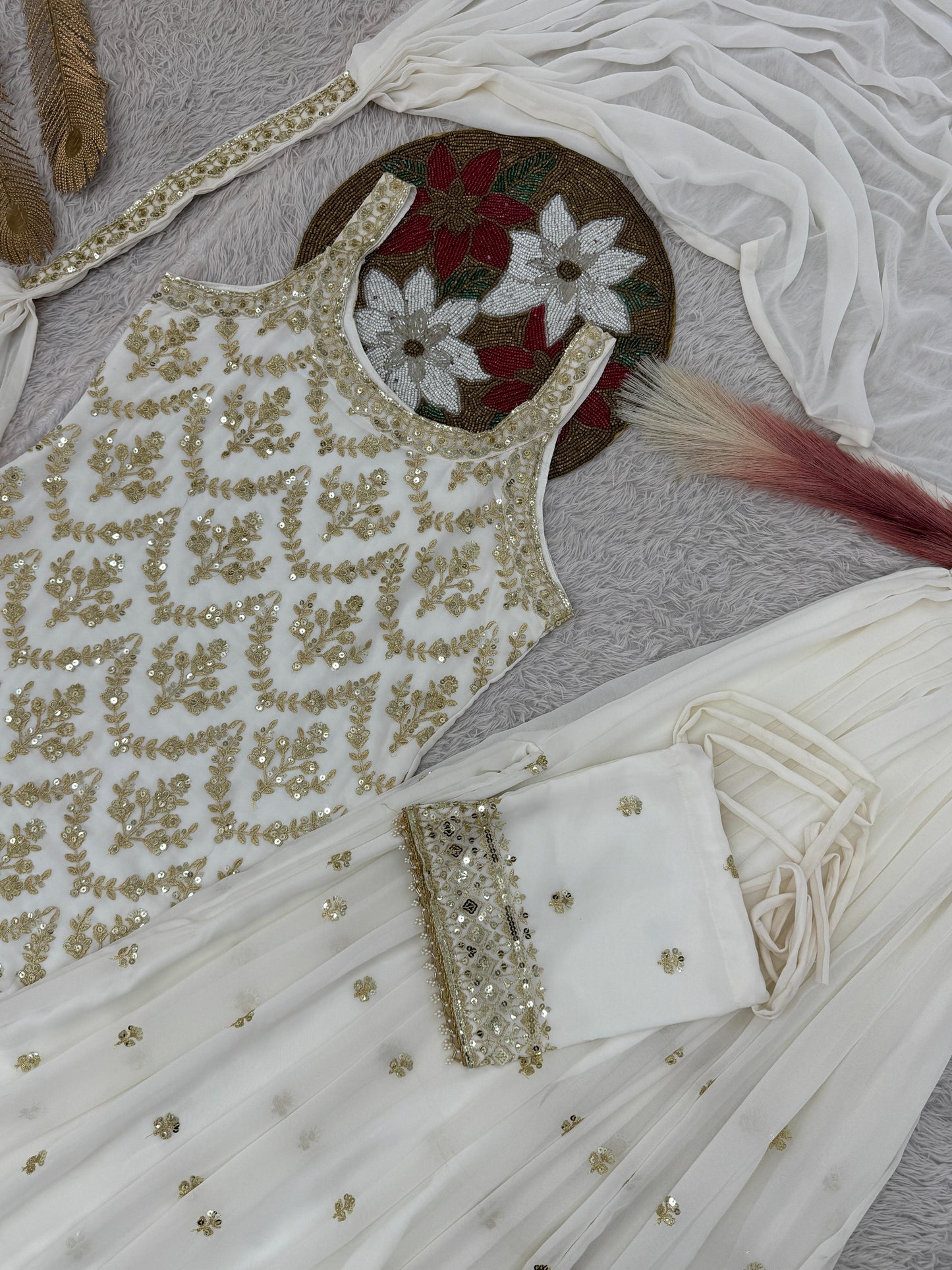 White Embroidered Set" ✅