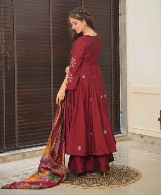 Maroon Angrakha Glow