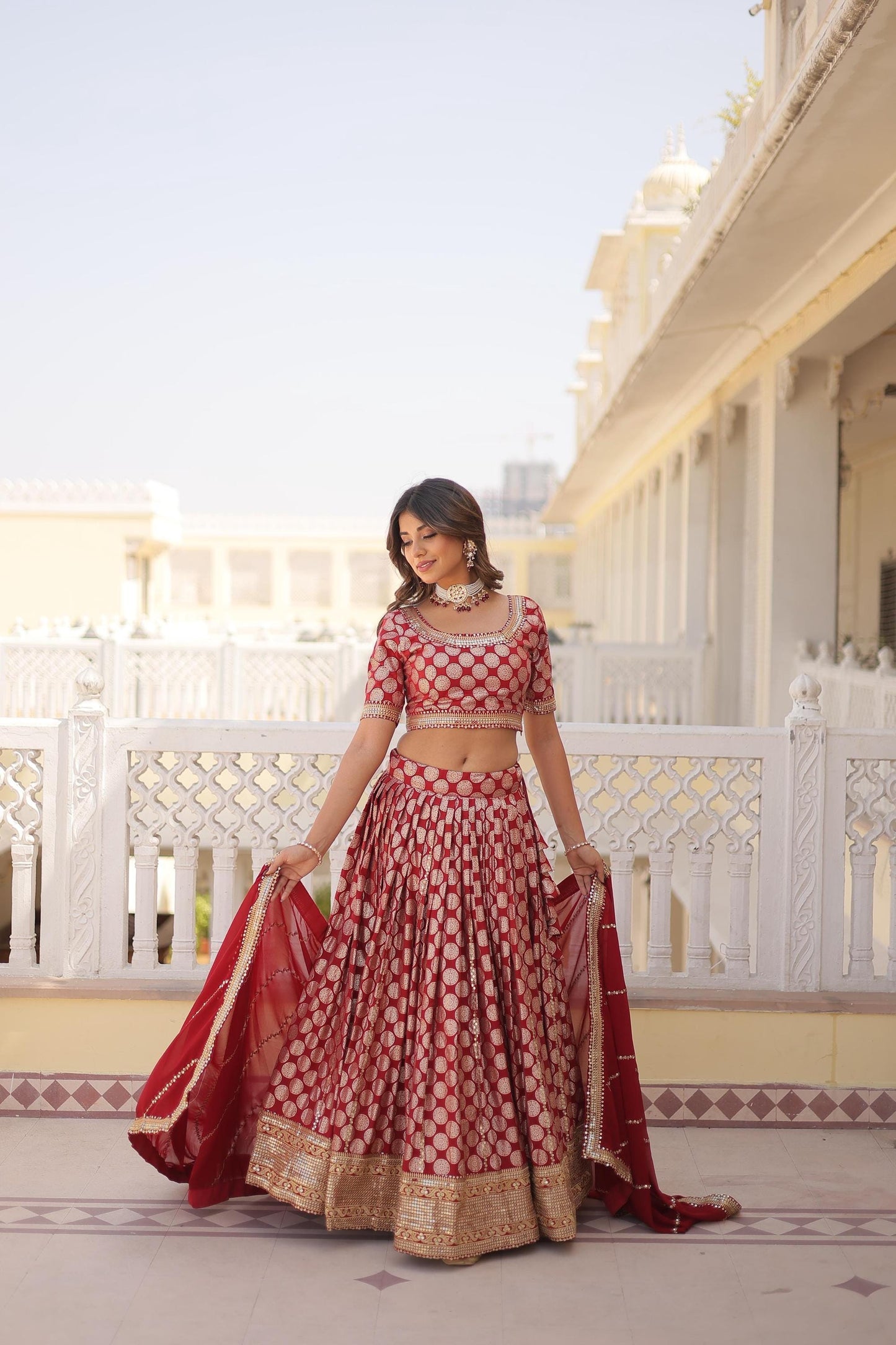 Red Jacquard Glow