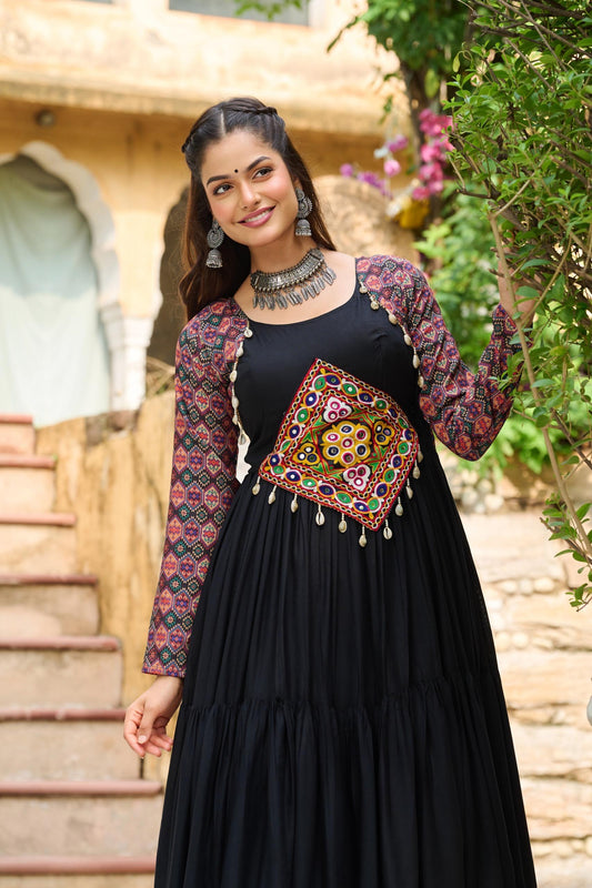Kutchi Embroidery Frill Gown